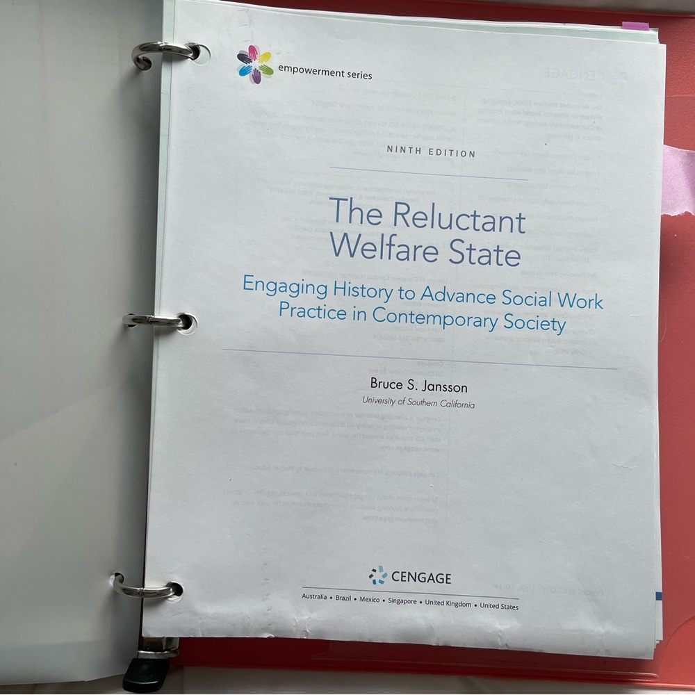 Empowerment Series: The Reluctant Welfare State 9th Edition.